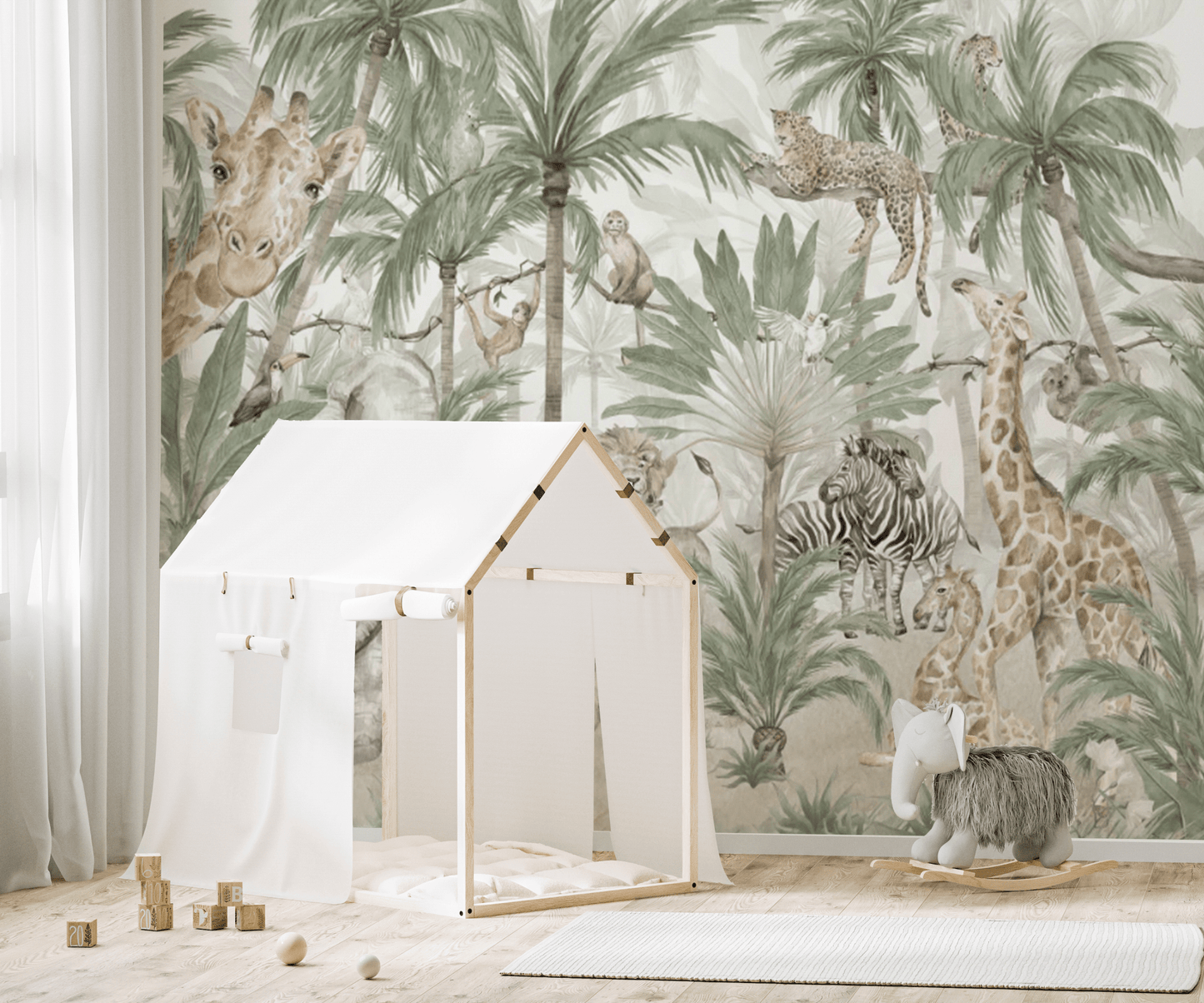 Jungle Safari Kids Wall Mural