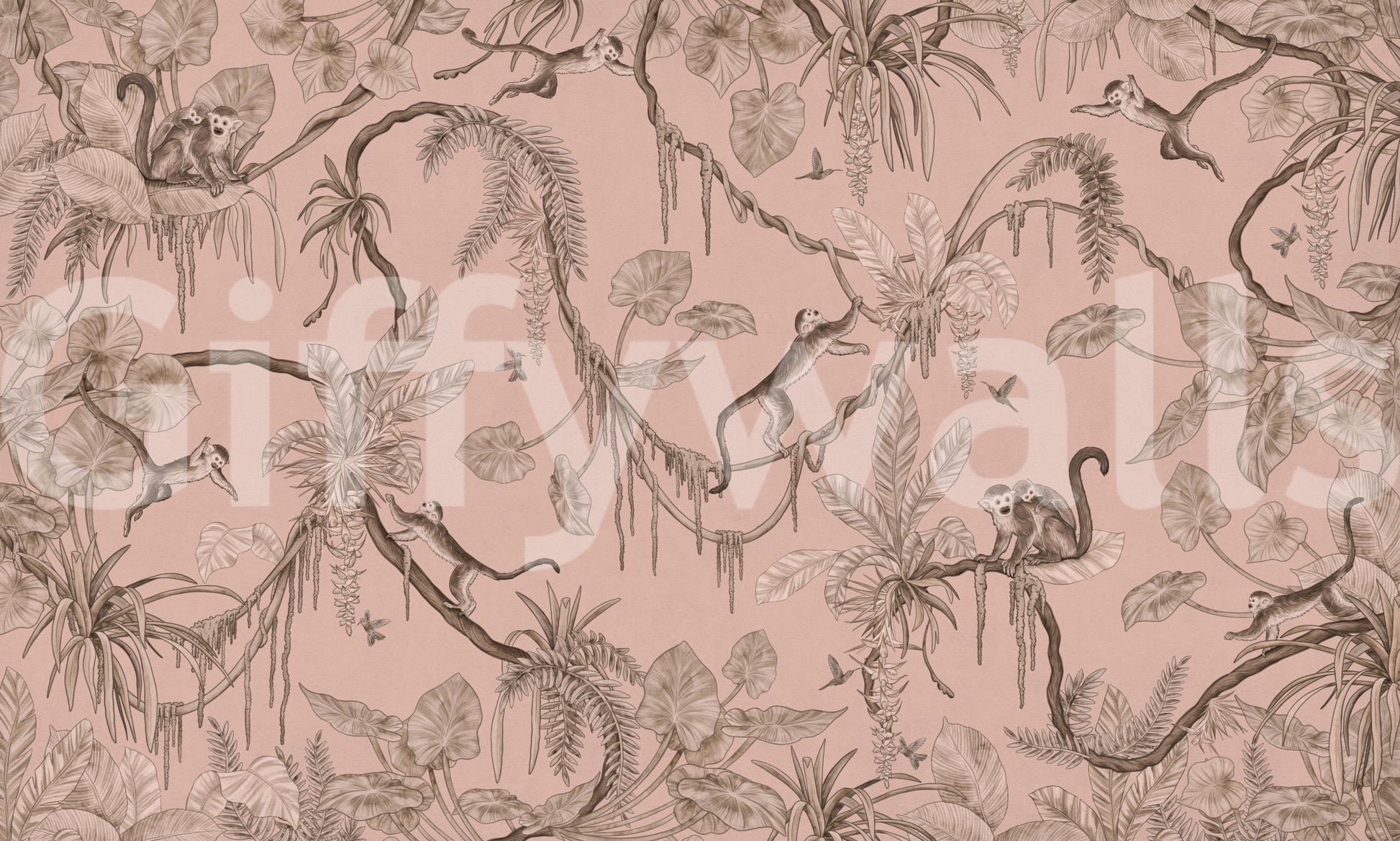 Corner light reflecting upon the serene Jungle Serenade print.