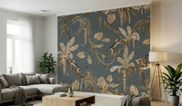 Bedroom accent wall with the stunning Botanical Birdsong.