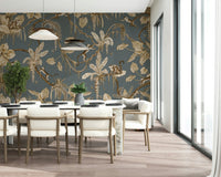 Botanical Birdsong peel and stick wallpaper in a nursery setting.