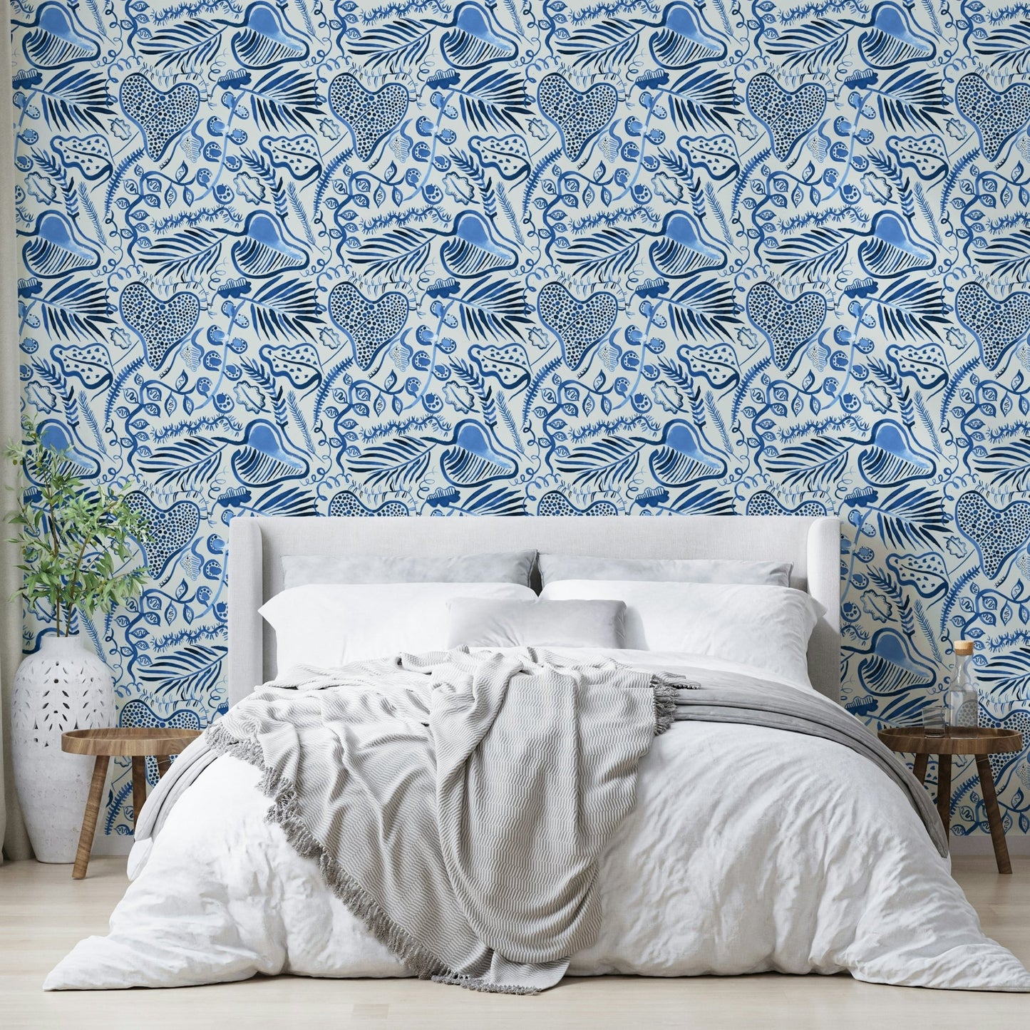 Modern tropical pattern wallpaper

