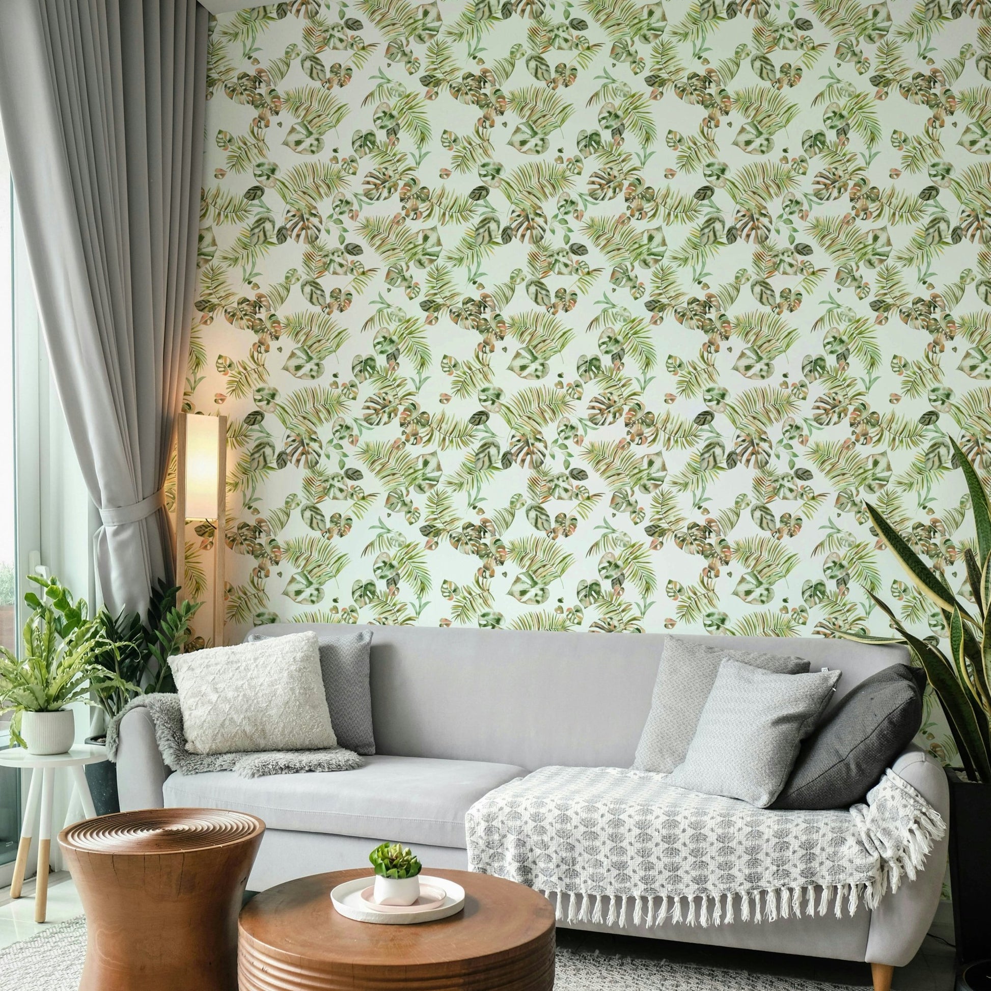 Watercolor jungle wallpaper pattern

