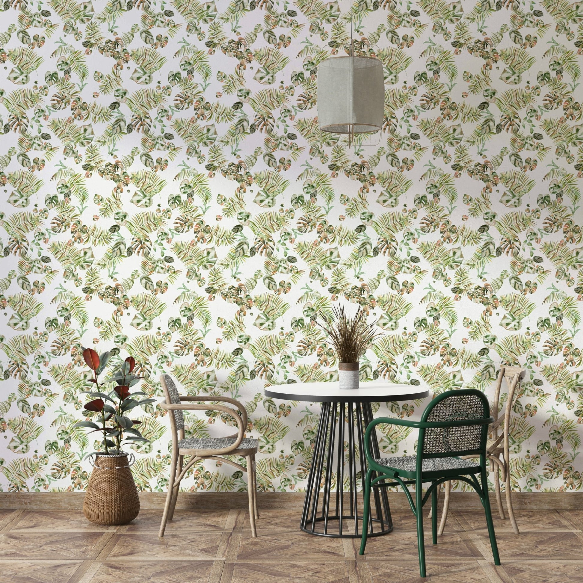 Indoor botanical leaf wallpaper

