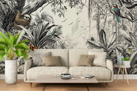 Elegant jungle vista mural for modern home decor.


