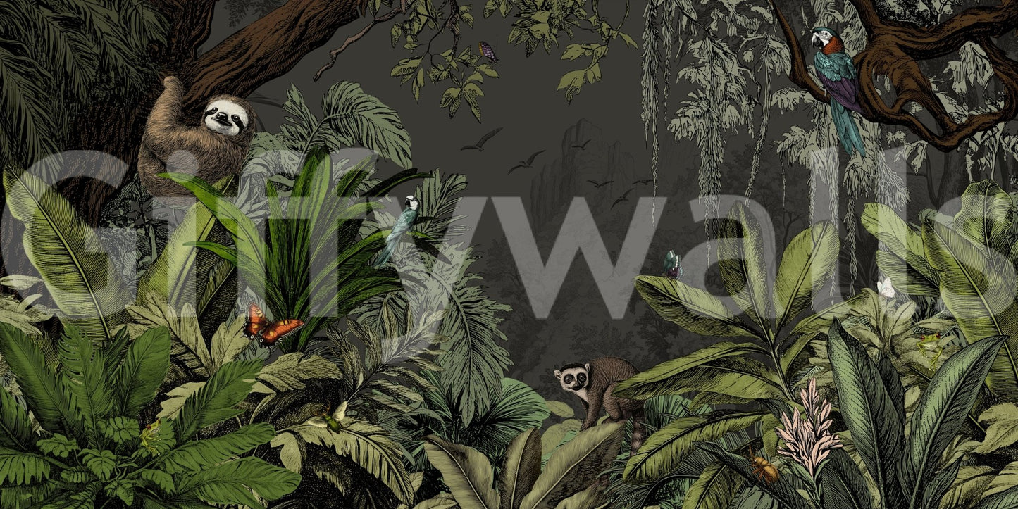 Jungle Vista - Night Wall Mural