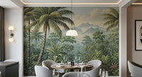Tropical paradise illustration makes stunning Jungle Vista mural wallpaper., GD7490
