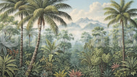 Dreamy clouds hover over distant Jungle Vista wall mural., GD7490