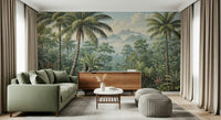 Monstera leaves highlight exotic greenery within Jungle Vista wallpaper., GD7490