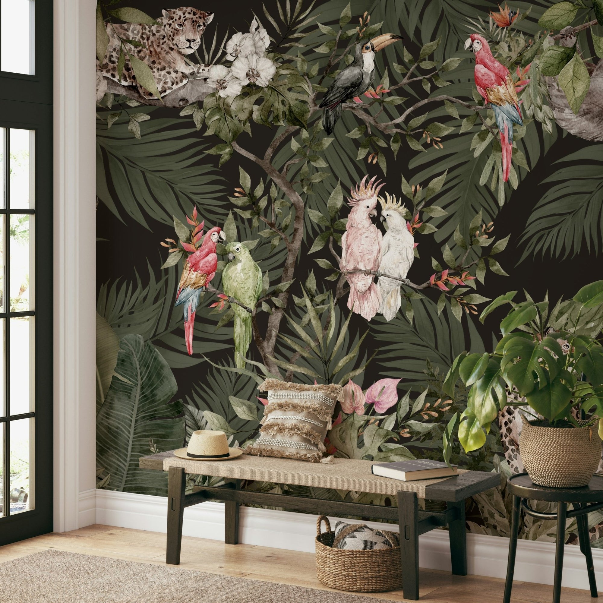A peaceful wall mural with an organic, botanical design. GD4300

