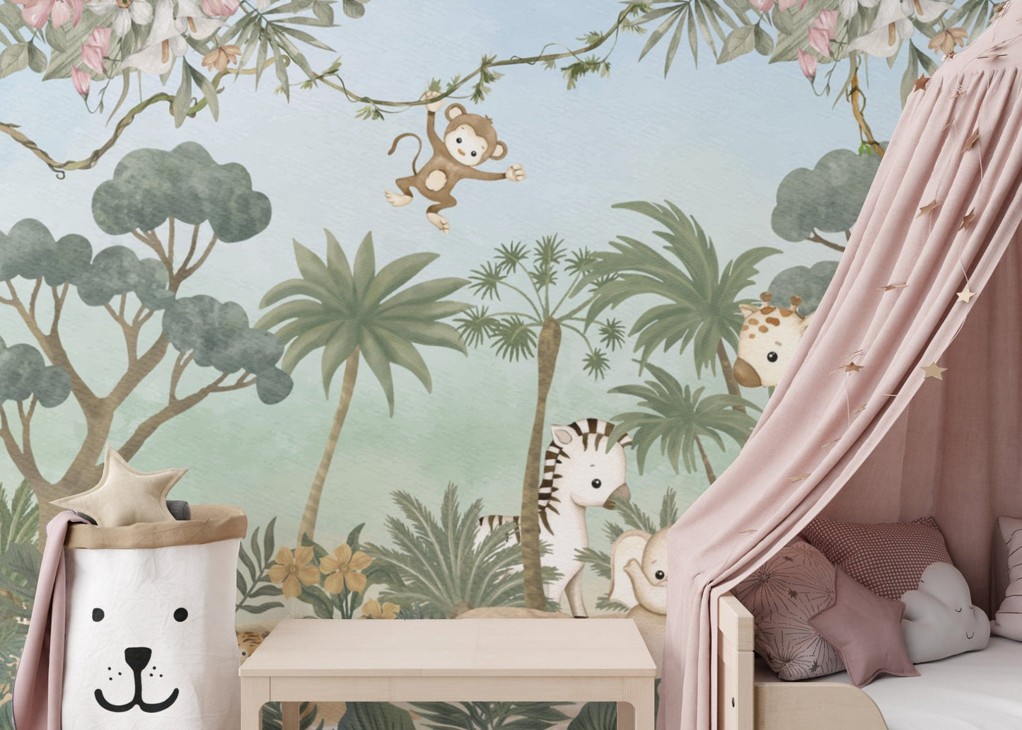 Wild animals jungle wallpaper for kids
