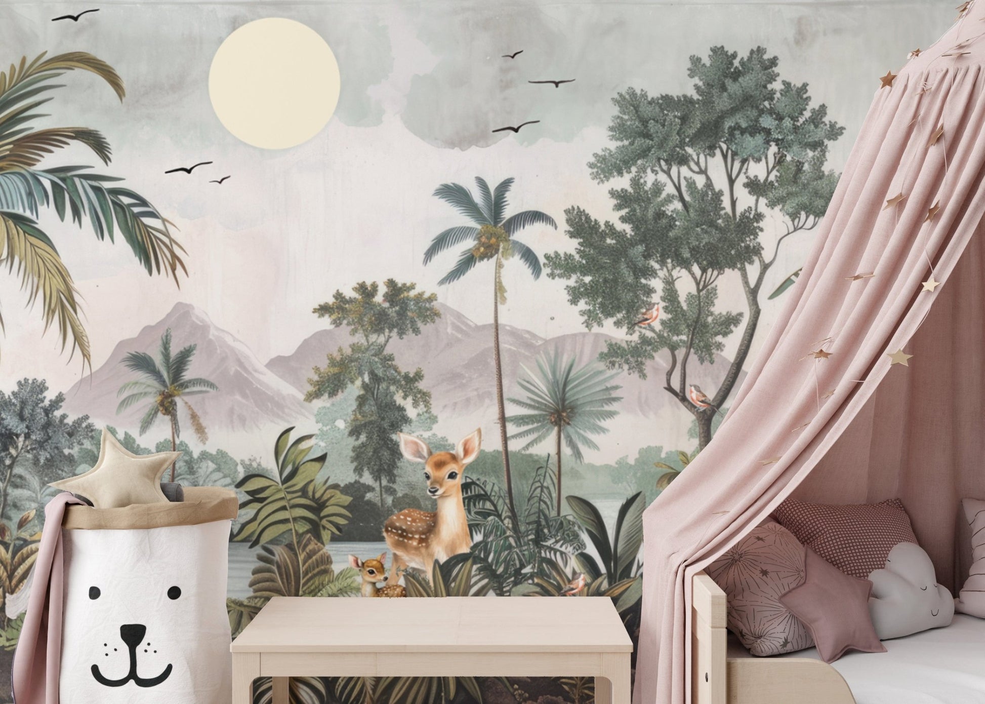 Wild Jungle Wildlife Mural for Interiors
