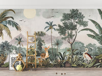 Lush Jungle Wildlife Mural for Walls
