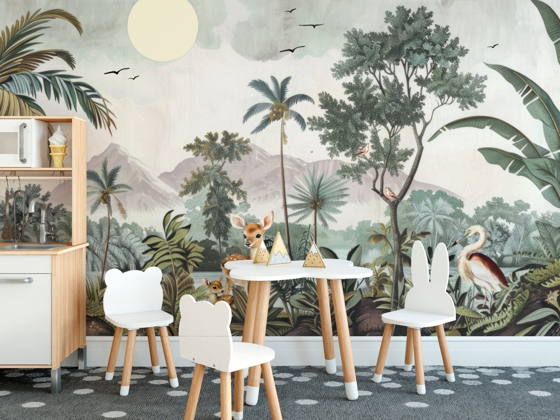 Exotic Jungle Wildlife Wallpaper Mural
