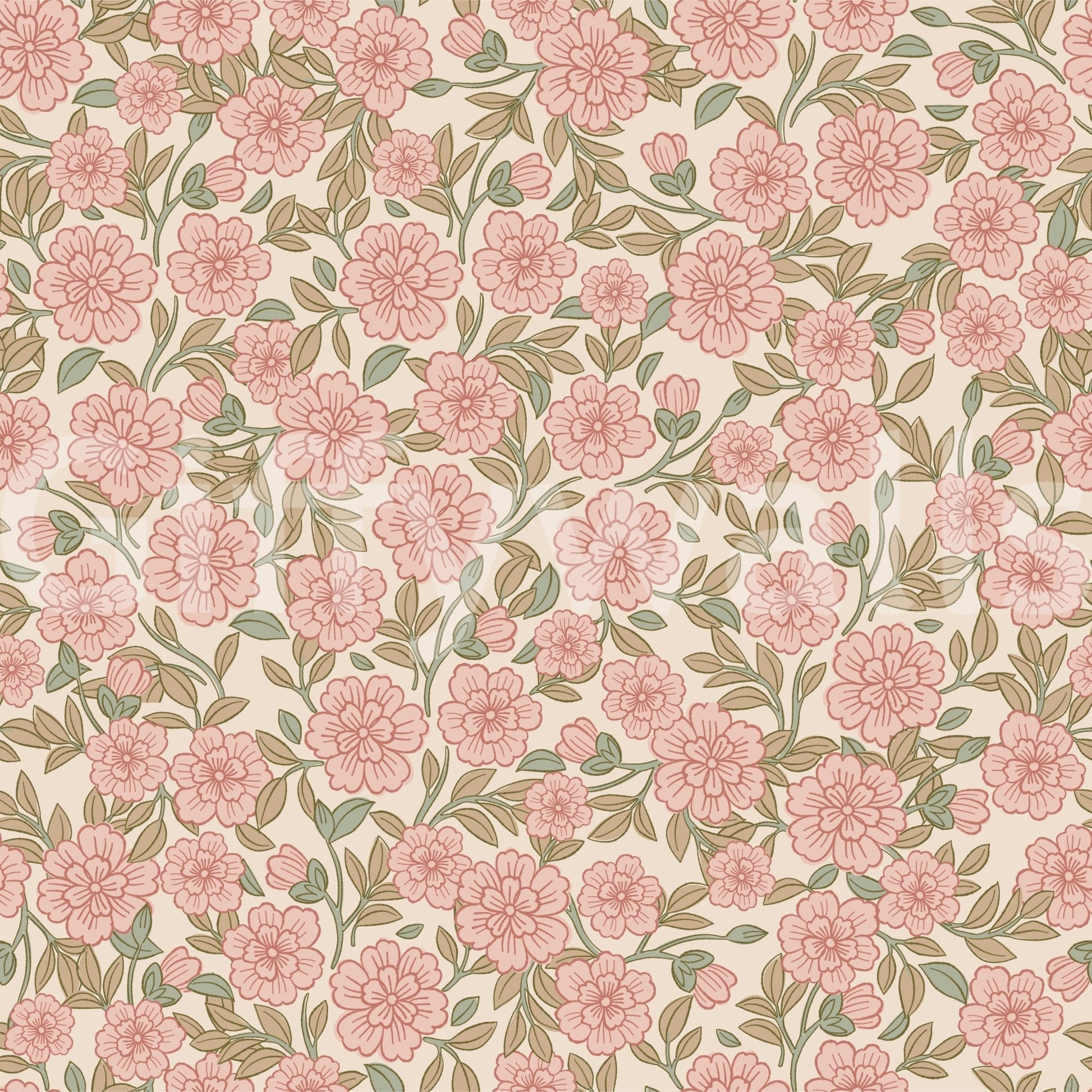 Elegant peach floral wallpaper pattern

