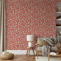 Subtle ditsy floral wallpaper close-up

