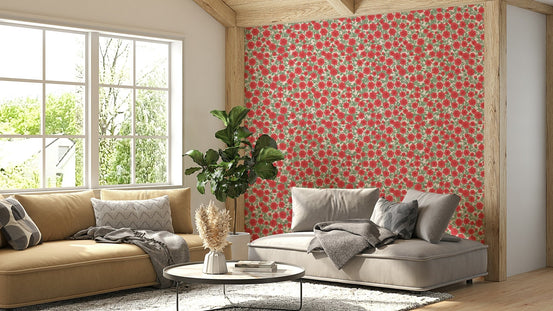 Soft pink floral wallpaper for walls GD500

