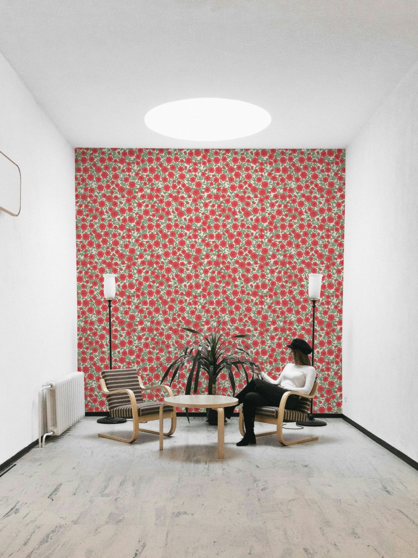 Charming and cozy floral wallpaper design

