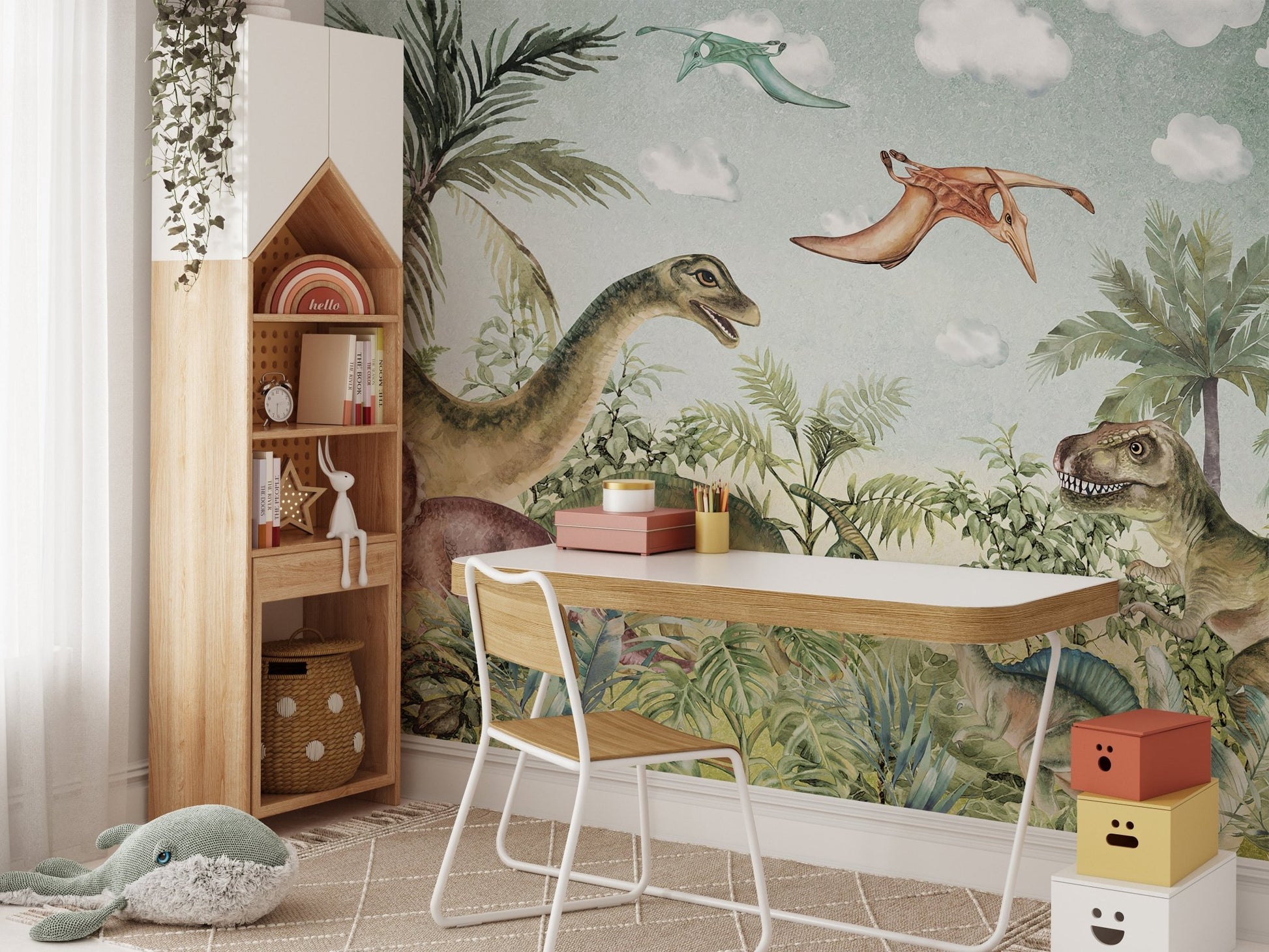 Prehistoric dino wallpaper mural
