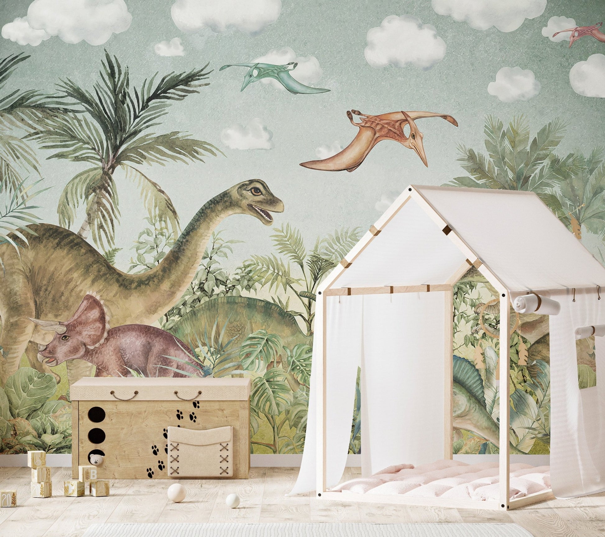 Jurassic mural for kids walls
