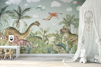 Jurassic era wall mural design
