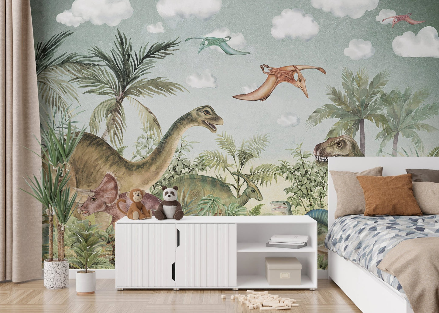 Dinosaur adventure wall design
