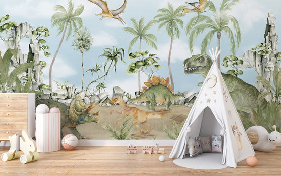 Jurassic Jungle Adventure Wallpaper Mural C404