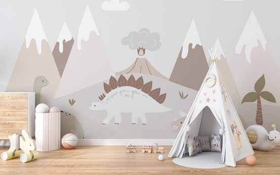 Dinosaur theme mural for nursery wallpaper, B405