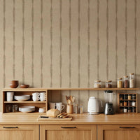 Down the kitchen , painted vertical lines stretch along Khaki Stripe Beige wallpaper.GD9612