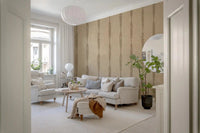Each line shifts in weight as it travels down Khaki Distressed Stripe Beige wallpaper.⁠GD9612