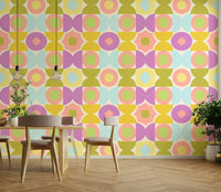 Colorful and playful Kaleidoscope Kisses wallpaper for bedrooms

