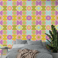 Peel-and-stick Kaleidoscope Kisses wallpaper for easy installation


