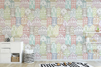 Modern Kaleidoscope Townscape Wall Mural decor B820