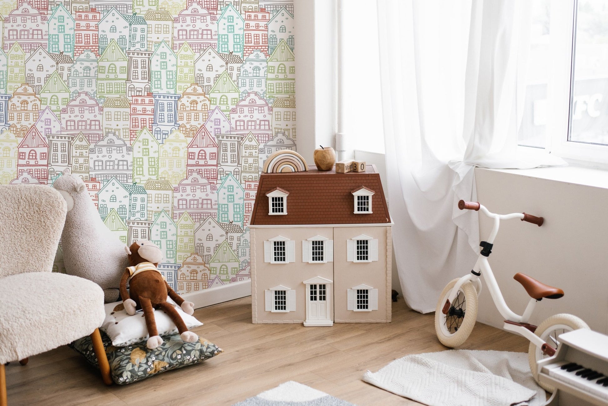 Kaleidoscope Townscape Wall Mural artistic touch B820