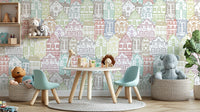 Artistic Kaleidoscope Townscape Wall Mural style B820