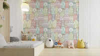 Kaleidoscope Townscape Wall Mural colorful charm B820