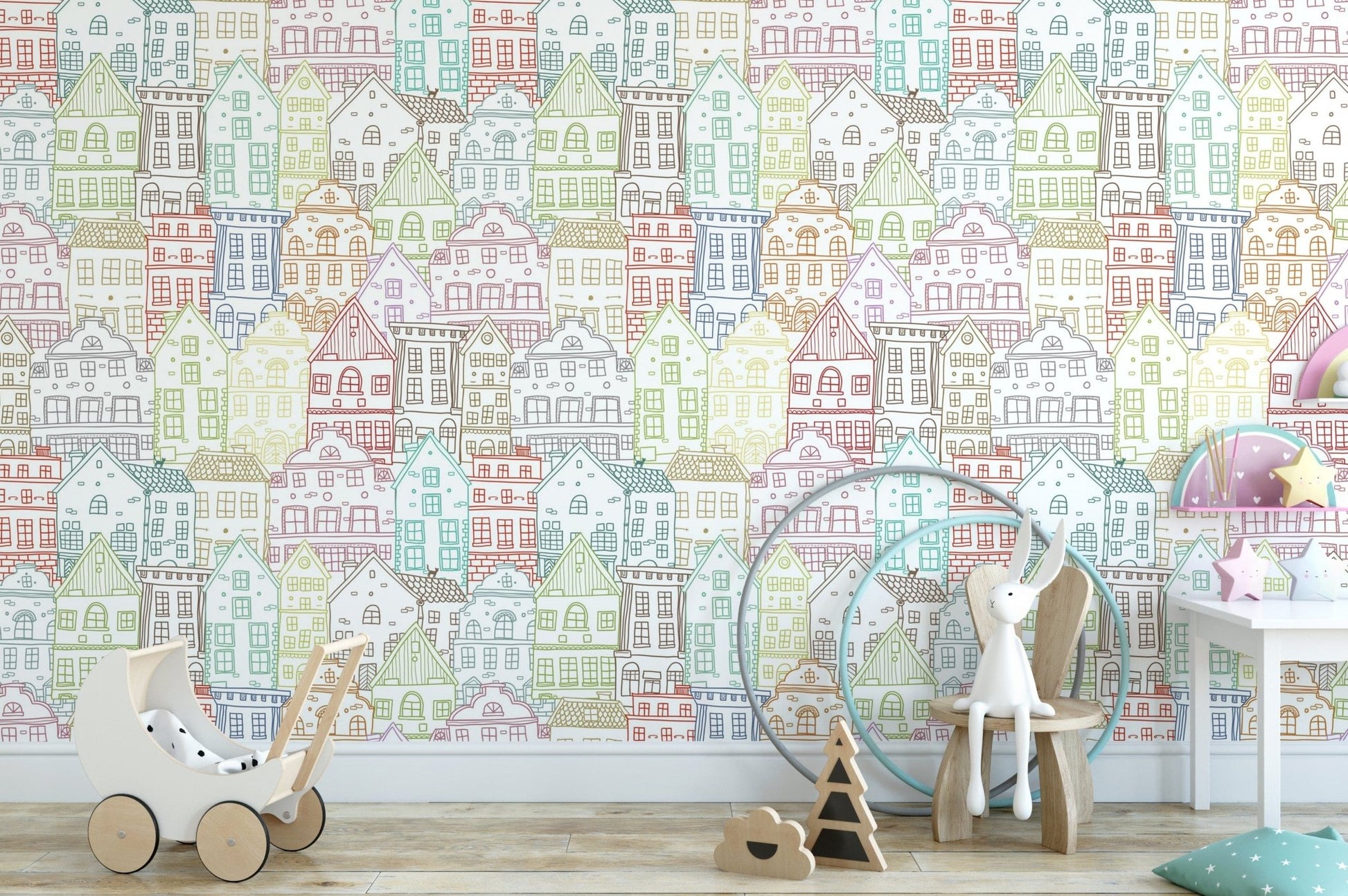 Create energy with Kaleidoscope Townscape Mural B820