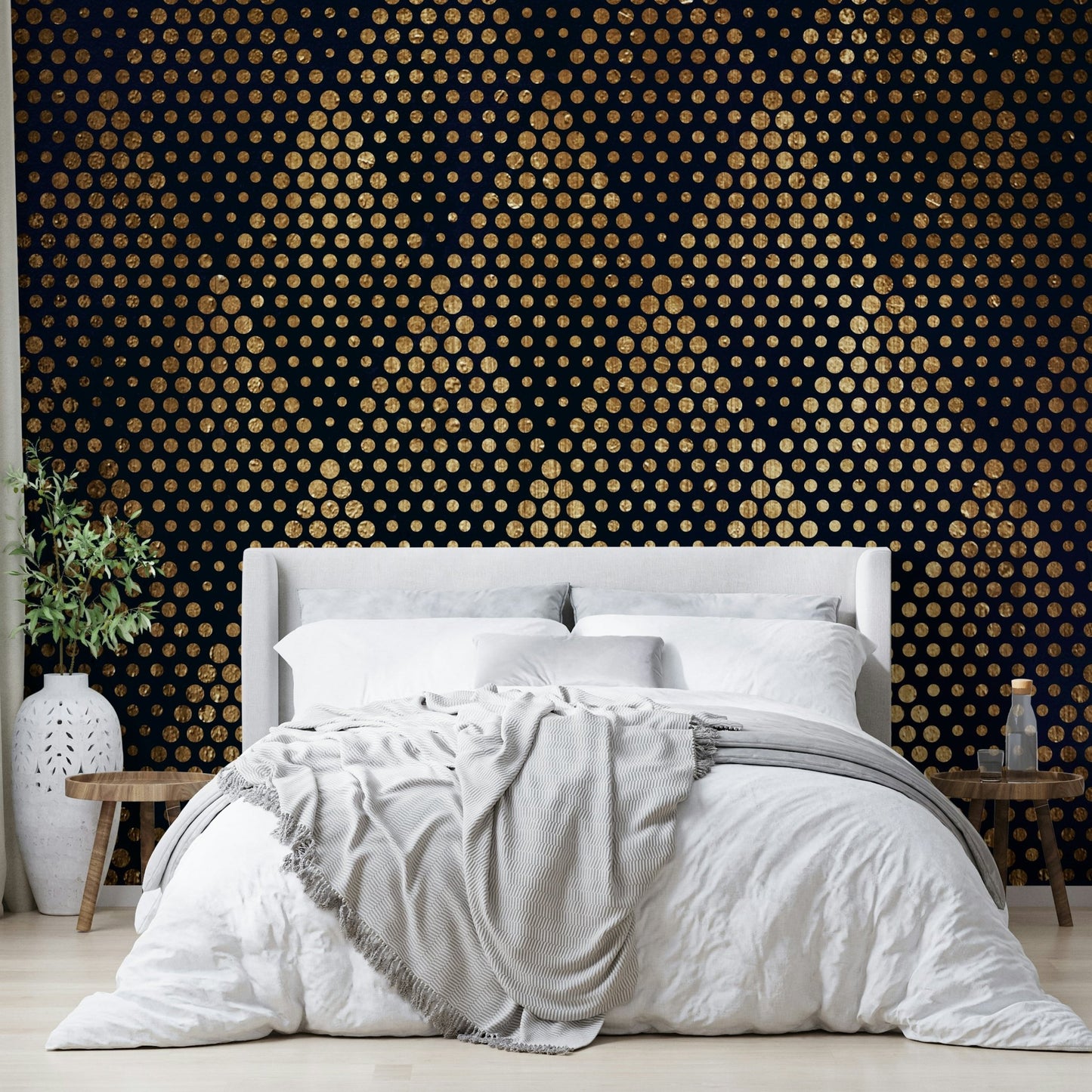 Wall covering evoking wonder and creativity.

