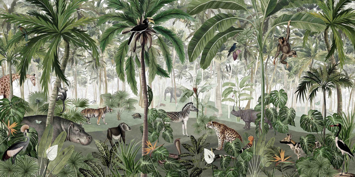 Vibrant Mystic Mammal Wall Murals in your room — zoomed