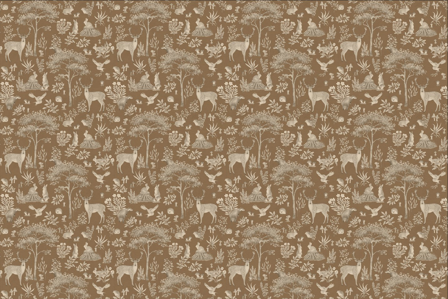 Vintage Brown Wildlife Wallpaper