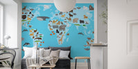 Animal map wall design for kids
