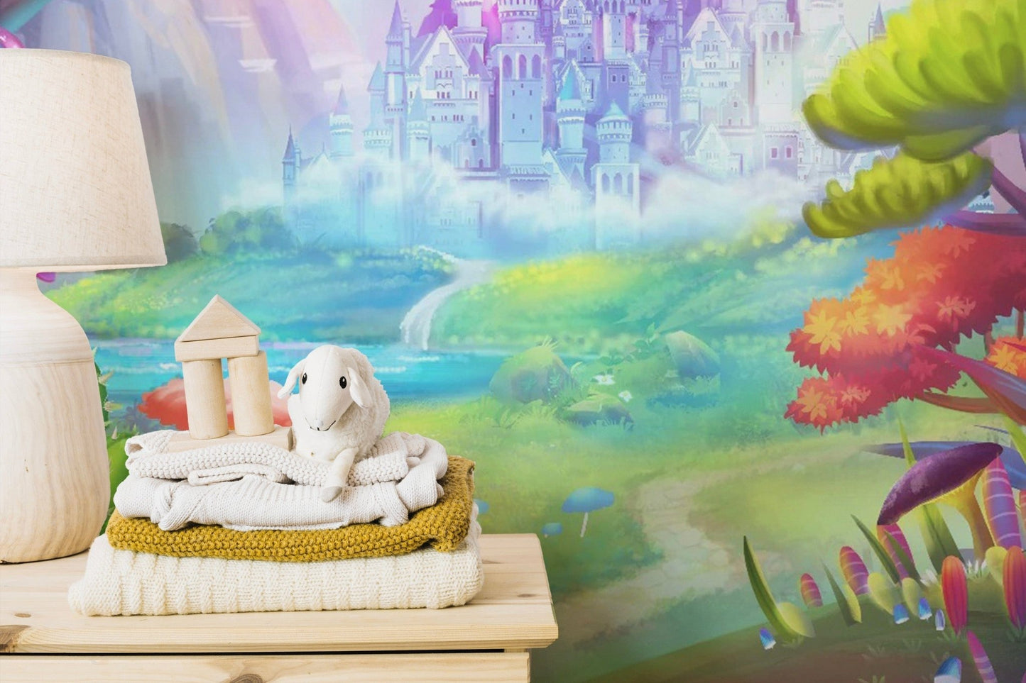 Magical Fairy Castle Wall Mural for Kids
