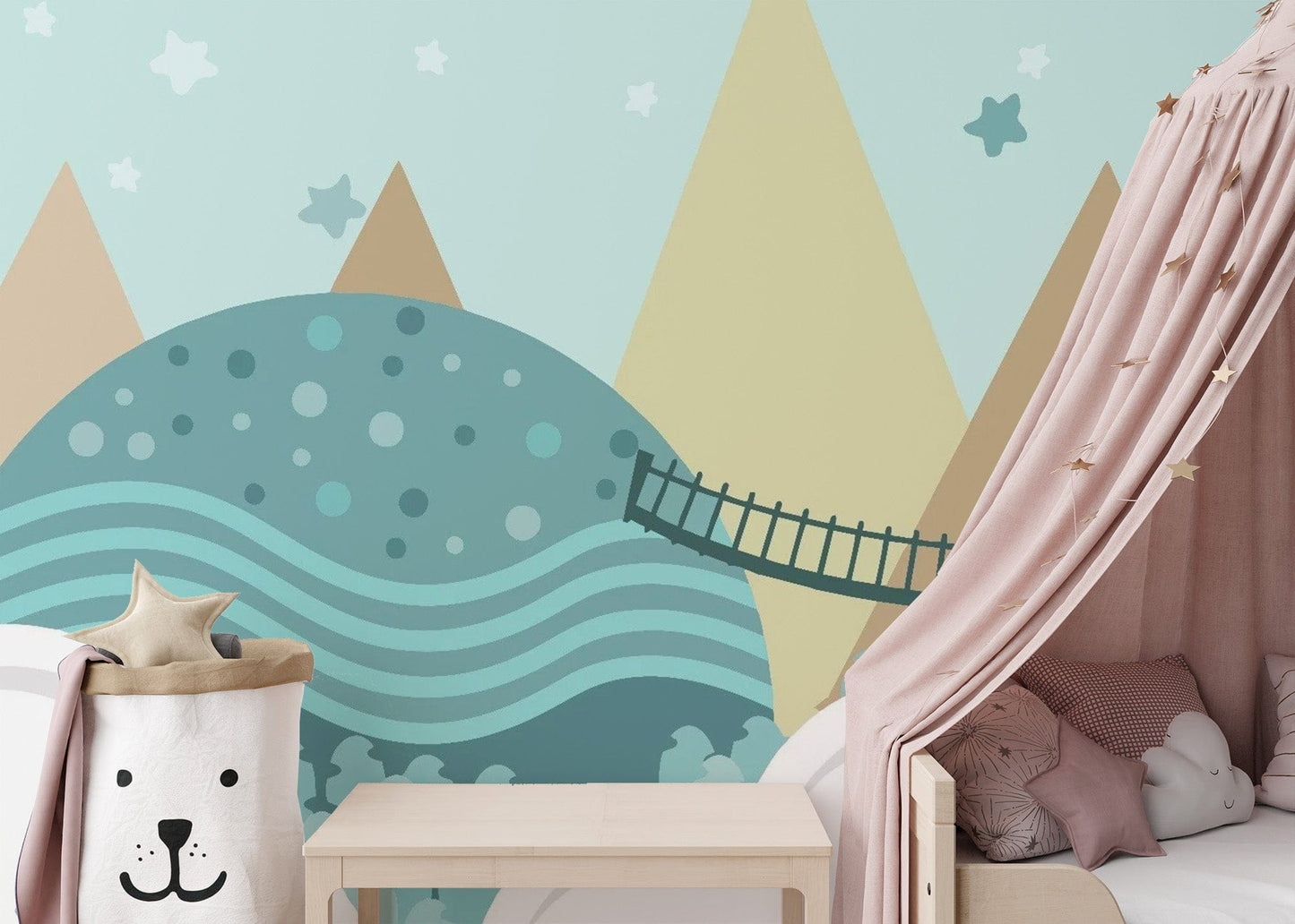 Kids Animated Pastel Motifs Wallpaper - Giffywalls mountain-22