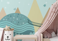 Kids Animated Pastel Motifs Wallpaper - Giffywalls mountain-22