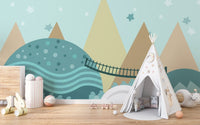 Kids Animated Pastel Motifs Wallpaper - Giffywalls mountain-22