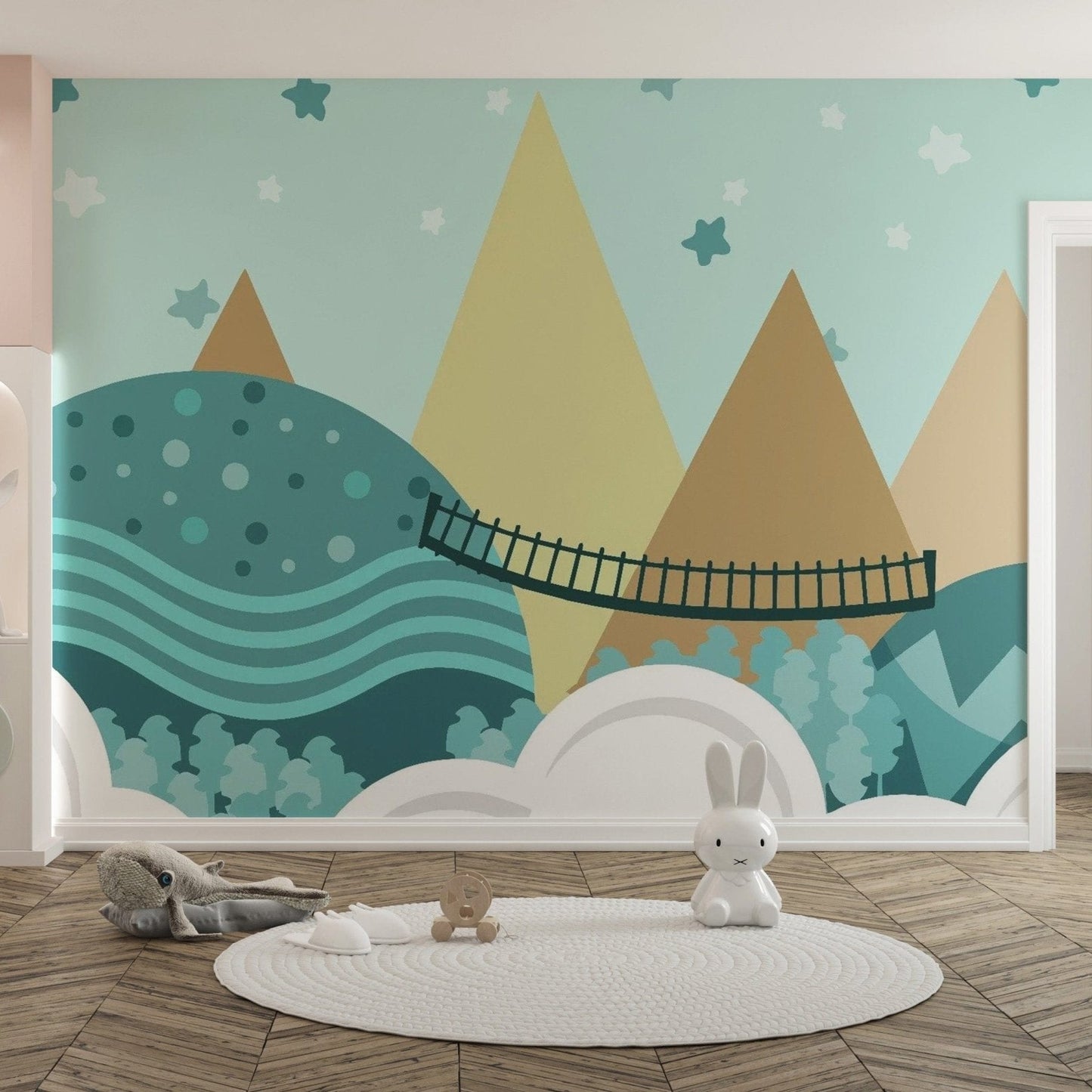 Kids Animated Pastel Motifs Wallpaper - Giffywalls mountain-22