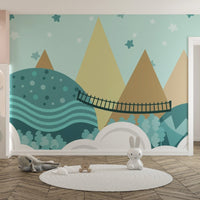 Kids Animated Pastel Motifs Wallpaper - Giffywalls mountain-22