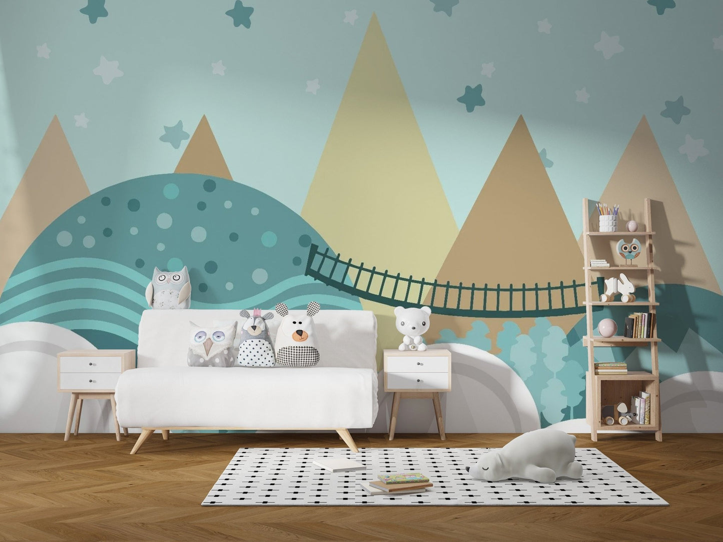 Kids Animated Pastel Motifs Wallpaper - Giffywalls mountain-22