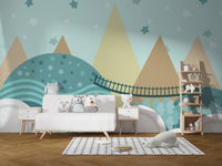 Kids Animated Pastel Motifs Wallpaper - Giffywalls mountain-22
