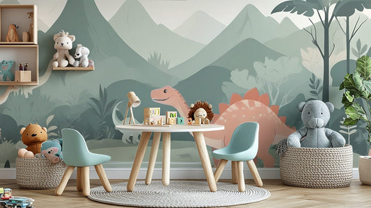 Kids Dinosaur Wallpaper Mural for a charming nursery C463