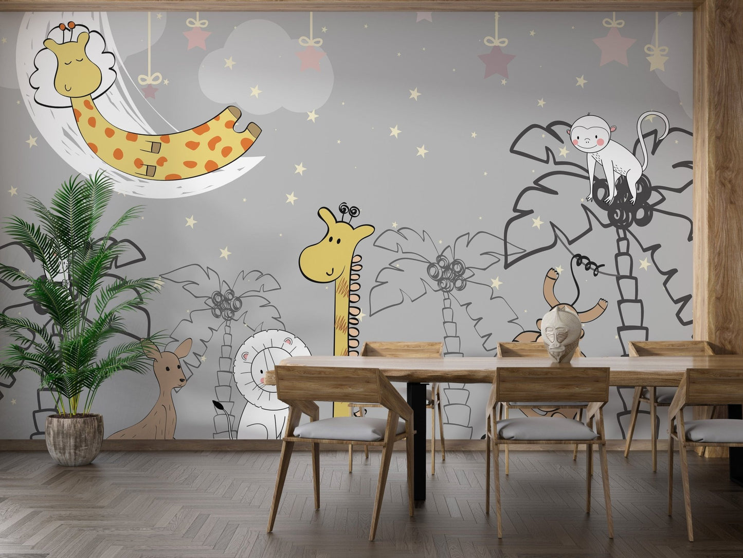 Kids Jungle Animal Friends Wall Mural - Giffywalls A137